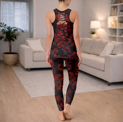 Gothic Rose Skull Garden Tanktop and Leggings