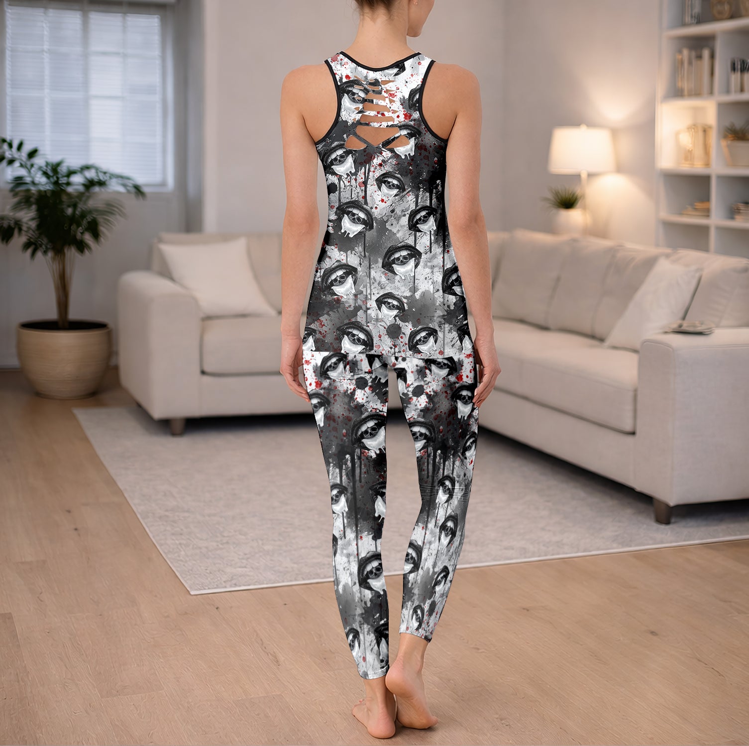 Vile Kiss Skull Art Tanktop and Legging