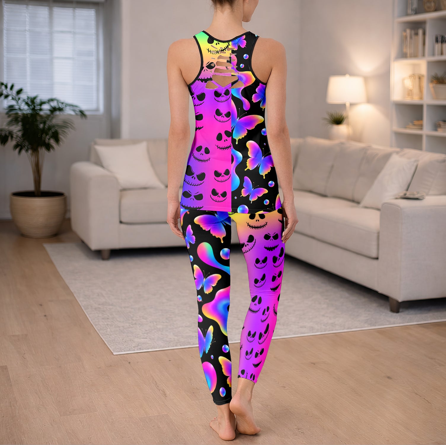 Spooky Sweet Neon Pattern Tanktop and Legging