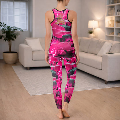 Electric Neon Skull Grave Tanktop and Leggings