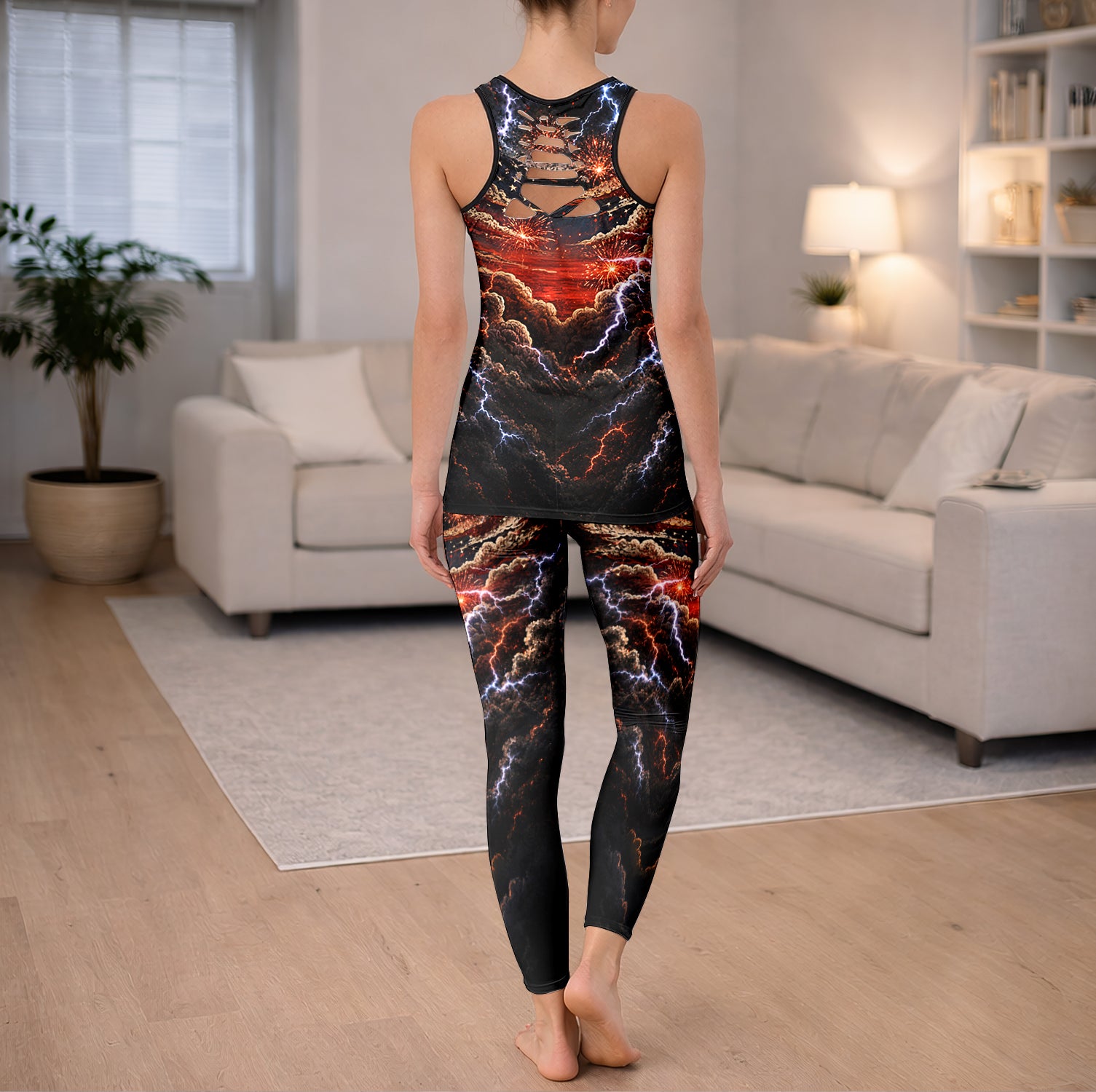 Freedom Eagle Storm Graphic Tanktop and Legging