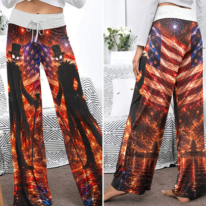 Gothic American Pride Art Women's High-waisted Wide Leg Pants
