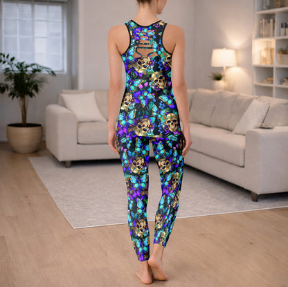 Royal Blue Skull Wings Tanktop and Legging