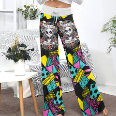 Psycho Nightmare Art Theme  Women's High-waisted Wide Leg Pants | Wonder Skull