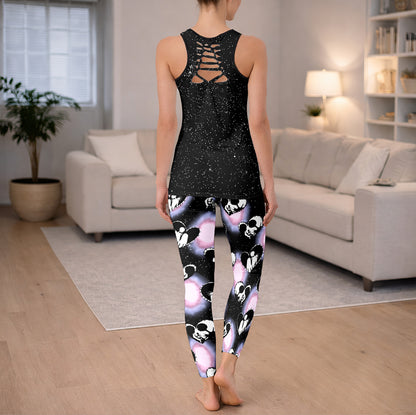 Galaxy Couple Skeleton Art Tanktop and Leggings