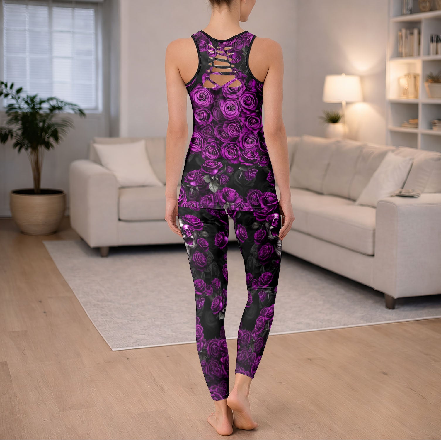 Gothic Violet Reverie Art Tanktop and Leggings