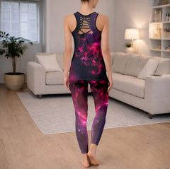 Pink Flare Skull Tanktop and Legging