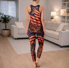 Dark Patriotic Skeleton Night Tanktop and Legging