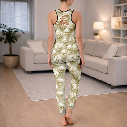 Ivory Skull Garden Art Tanktop and Leggings