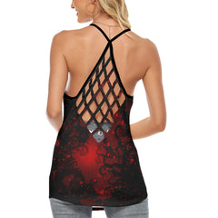 Witchy Queen Blood Halloween Backless tanktop and Wide Pants Sets - Wonder Skull