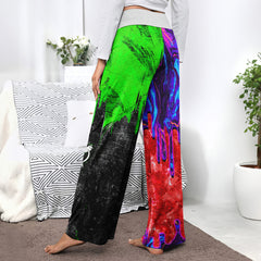 Liquid Color Abstract Women's High-waisted Wide Leg Pants | Wonder Skull