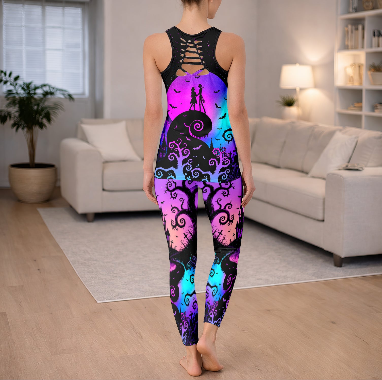 Spooky Lovers Silhouette Art Tanktop and Legging