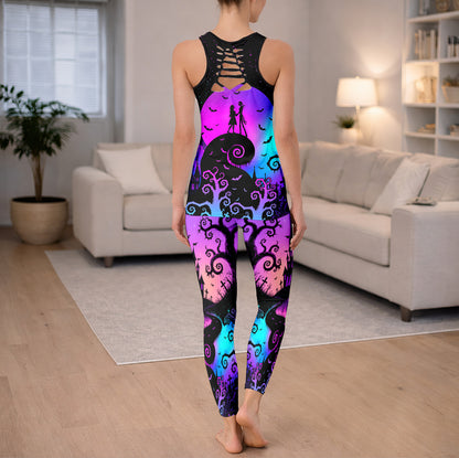 Spooky Lovers Silhouette Art Tanktop and Legging