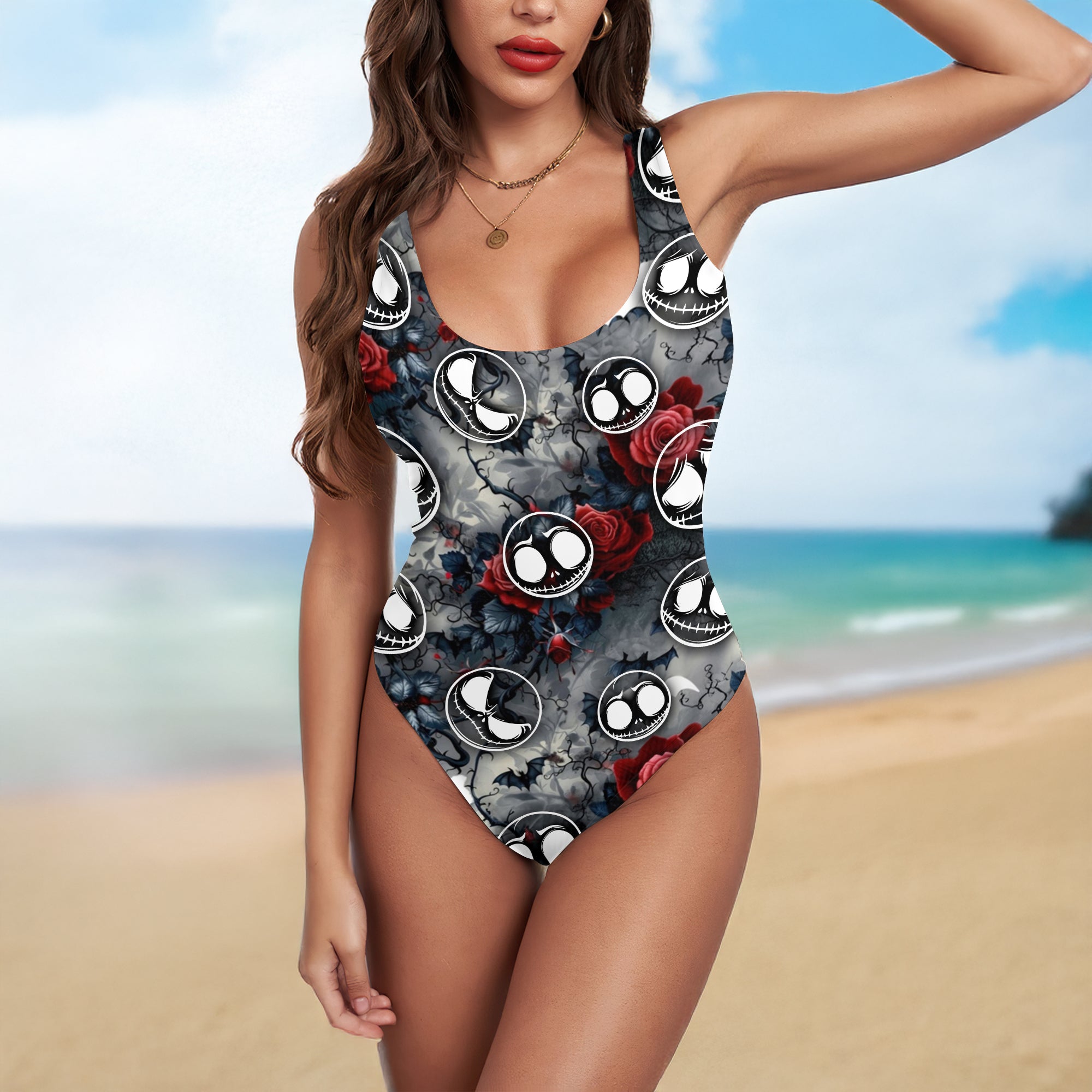 One Piece Bikini Deadly Cute Garden Print Swimwear