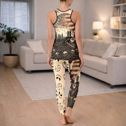 Skeleton Rose Skyline Tanktop and Legging
