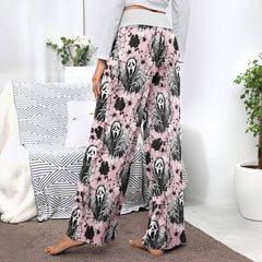 Dark Scary Art Theme Women's High-waisted Wide Leg Pants | Wonder Skull