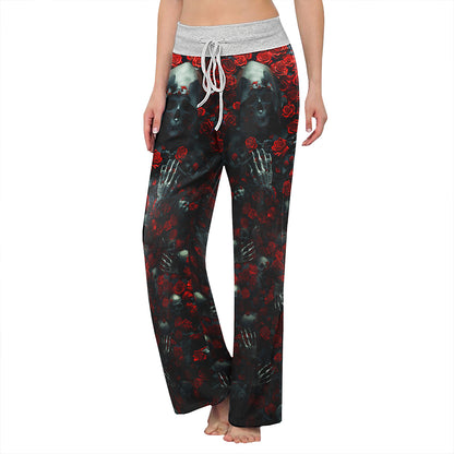 Skull Death Gothic Women's High-waisted Wide Leg Pants | Wonder Skull