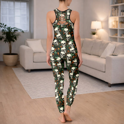 Eternal Bloom Skulls Pattern Tanktop and Leggings