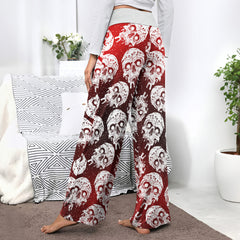 Gradient Skull Melting Women's High-waisted Wide Leg Pants | Wonder Skull