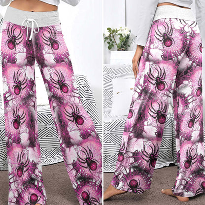 Pink Web Spiderverse Women's High-waisted Wide Leg Pants