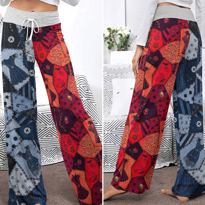 Shadow Stone Patchwork Women's High-waisted Wide Leg Pants