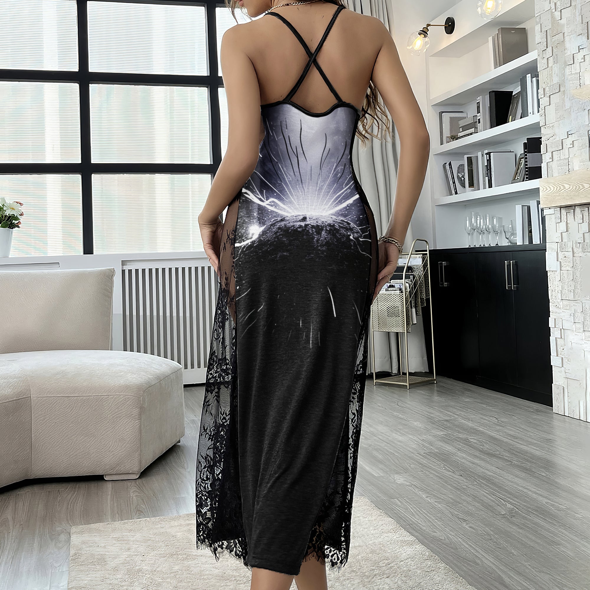 Shockwave Skull Art Lace Cami Sleepwear