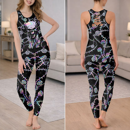 Holo Thorn Skull Art Tanktop and Leggings