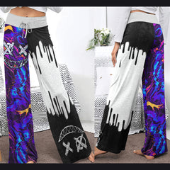 Psycho Melting Psychedelic Women's High-waisted Wide Leg Pants | Wonder Skull