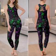 Phantom Grunge Skull Pattern Tanktop and Leggings