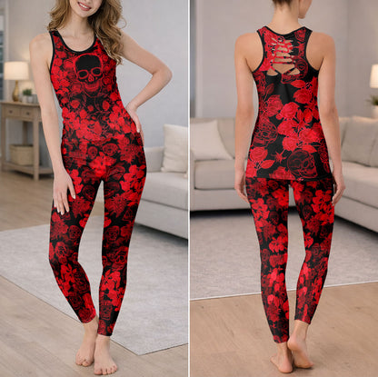 Eternal Rose Grave Pattern Tanktop and Leggings