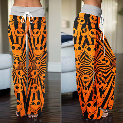 Radiant Reaper Pattern Women's High-waisted Wide Leg Pants