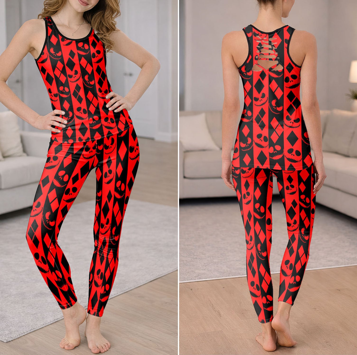 Spooky Diamond Vertical Tanktop and Leggings