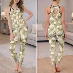 Ivory Skull Garden Art Tanktop and Leggings
