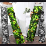 Green White Nightmare Theme Women's High-waisted Wide Leg Pants | Wonder Skull