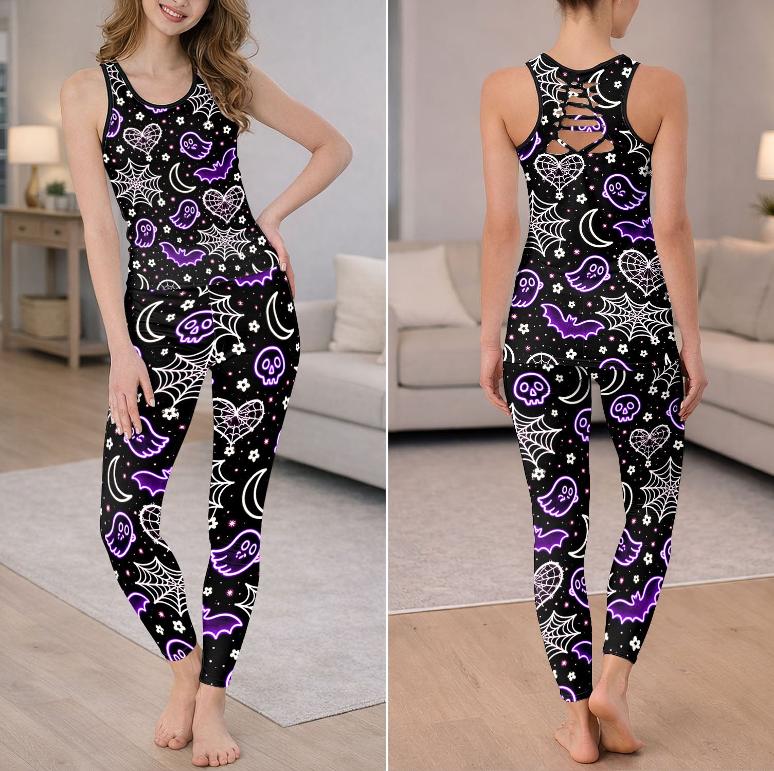 Purple Spooky Magic Tanktop and Leggings