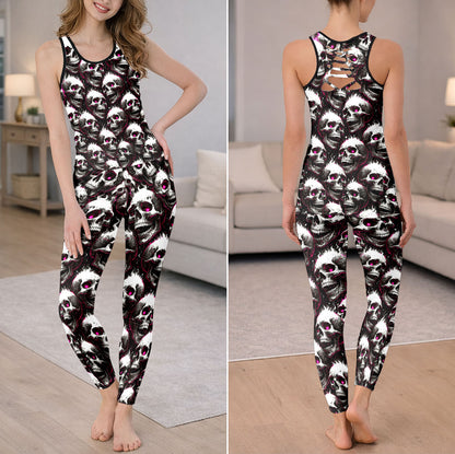 Stacked Skull Magenta Spectra Tanktop and Leggings