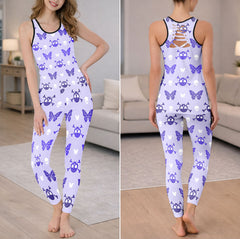 Pastel Goth Flutter Skull Tanktop and Leggings