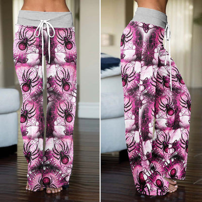 Pink Web Spiderverse Women's High-waisted Wide Leg Pants