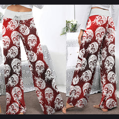 Gradient Skull Melting Women's High-waisted Wide Leg Pants | Wonder Skull