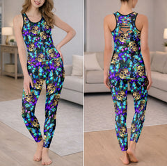Royal Blue Skull Wings Tanktop and Legging