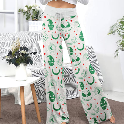 Cool Christmas Nightmare Theme Women's High-waisted Wide Leg Pants | Wonder Skull