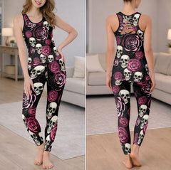 Roses Abyss Skull Pattern Tanktop and Leggings