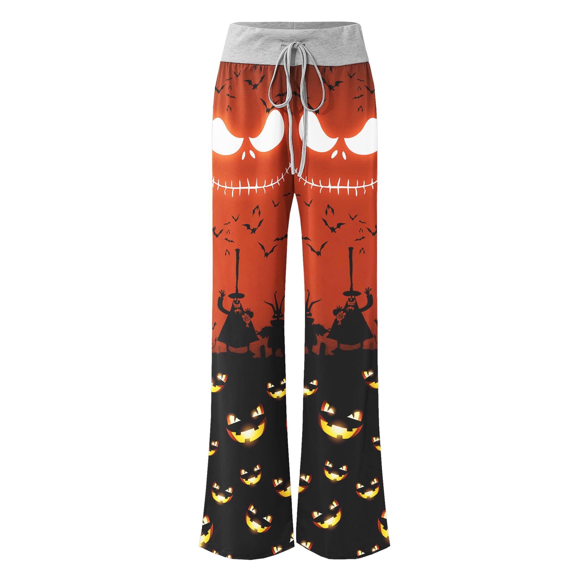 Emo Nightmare Halloween Theme Women's High-waisted Wide Leg Pants | Wonder Skull