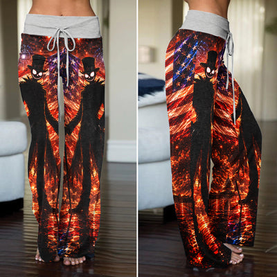 Gothic American Pride Art Women's High-waisted Wide Leg Pants