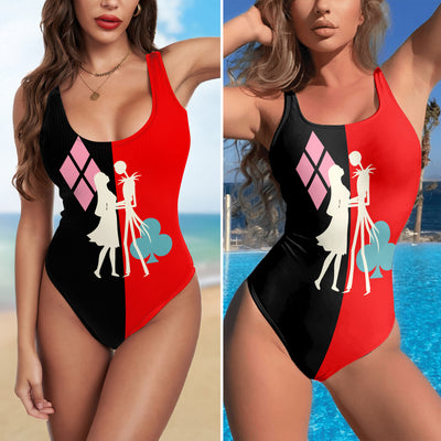 One Piece Bikini Dual Fate Silhouette Art Print Swimwear