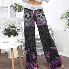 Skull Roots Rose Thorn Women's High-waisted Wide Leg Pants | Wonder Skull