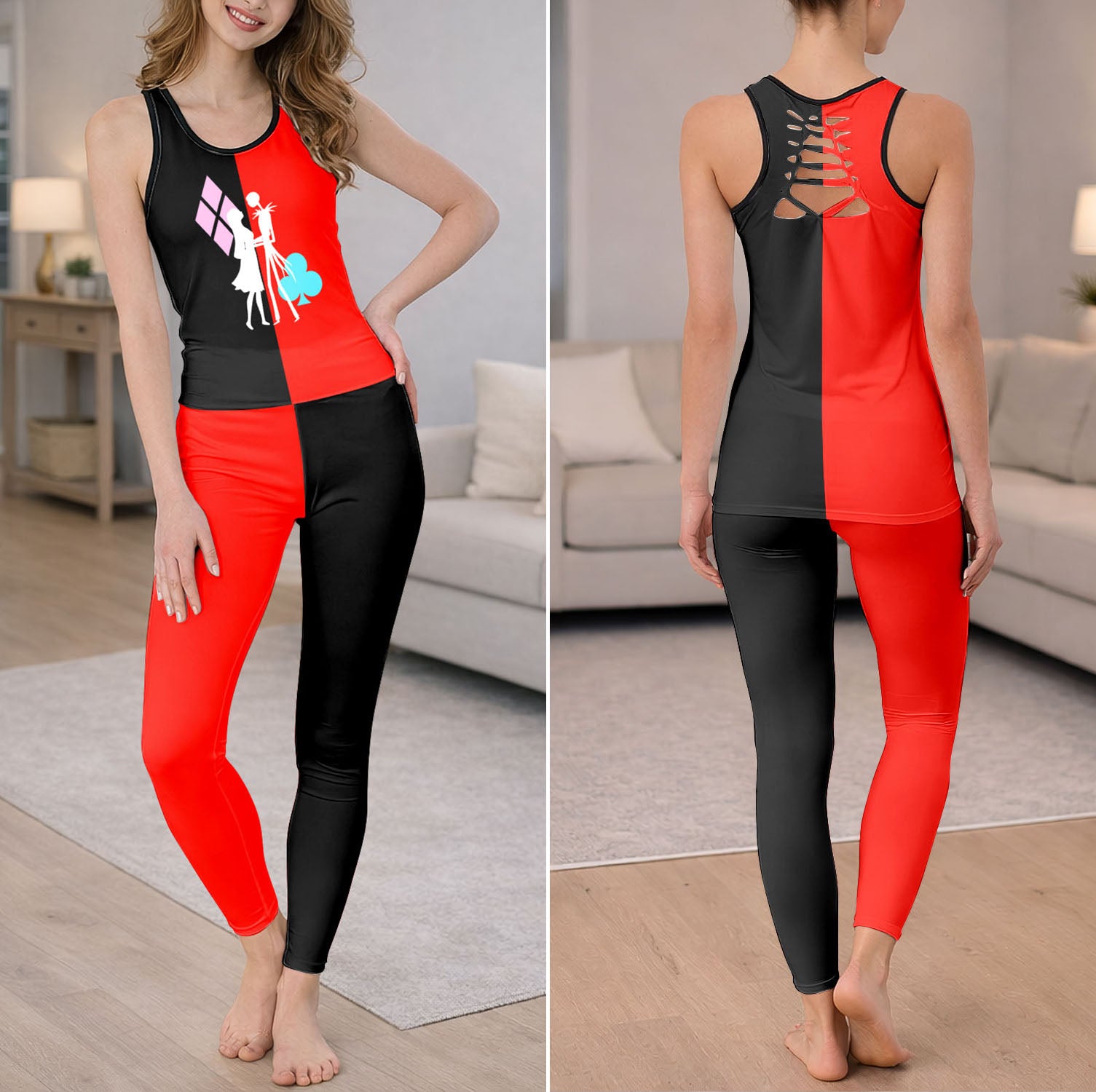 Red Love Skeleton Tanktop and Leggings