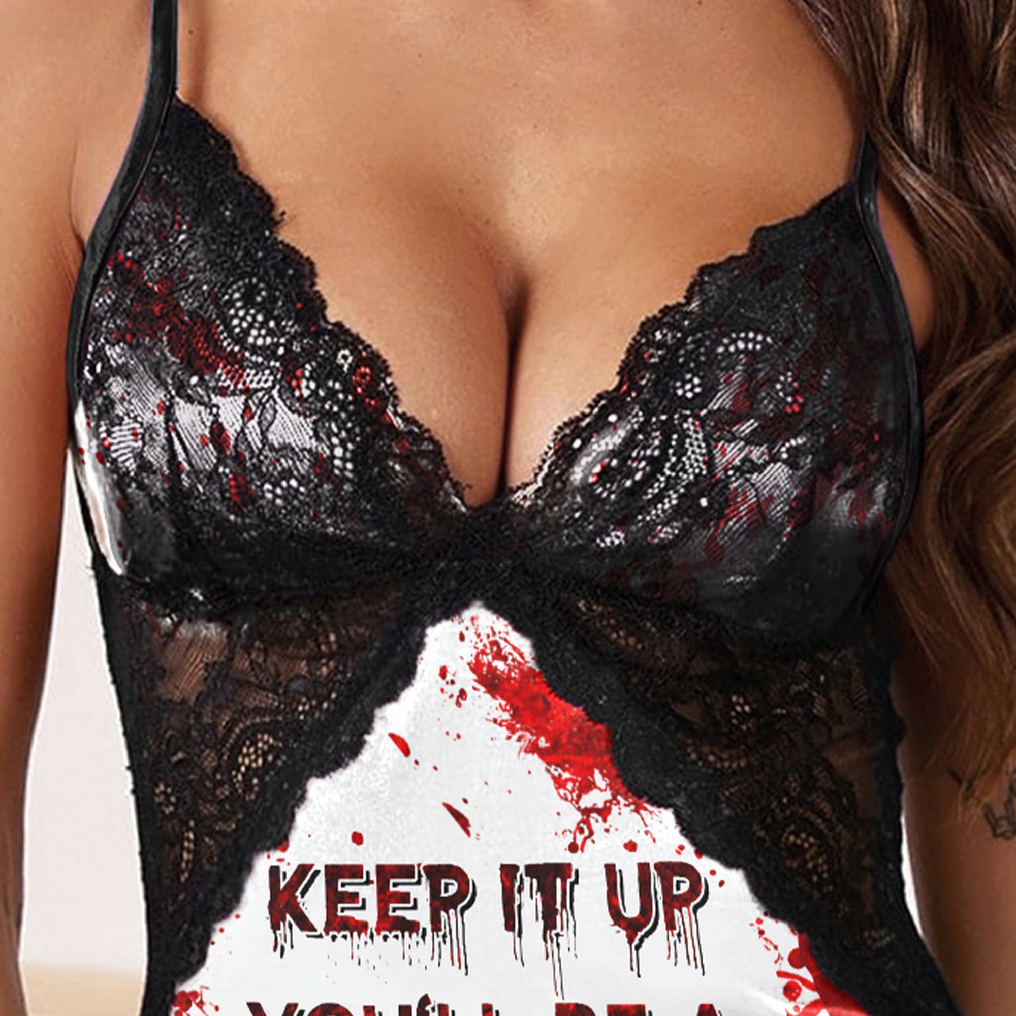 Keep It Up Blood Women's Back Lace Babydolls Nightgowns