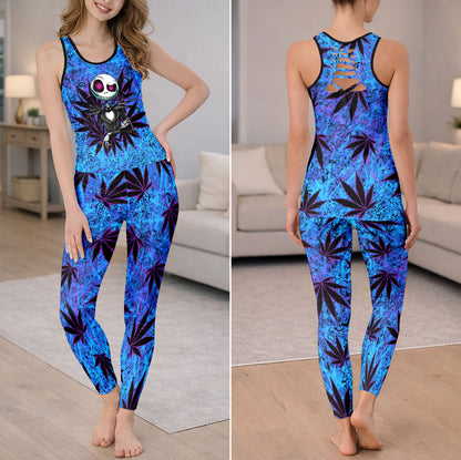 Electric Splatter Skeleton Art Tanktop and Leggings