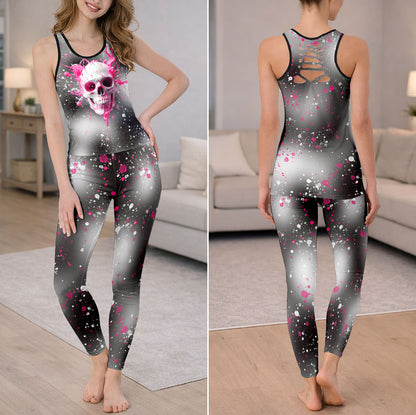 Vibrant Skull Fusion Art Tanktop and Legging